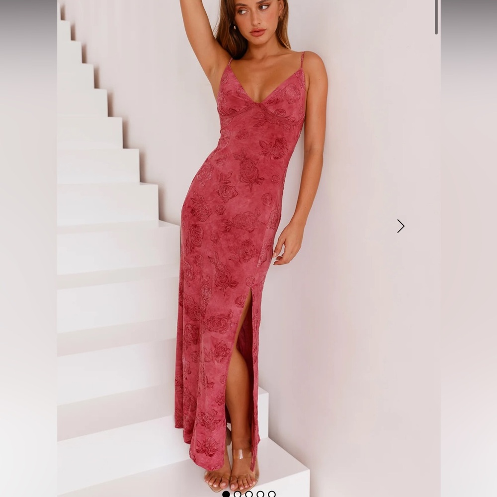 Hello Molly Red Spaghetti Strap Maxi Dress